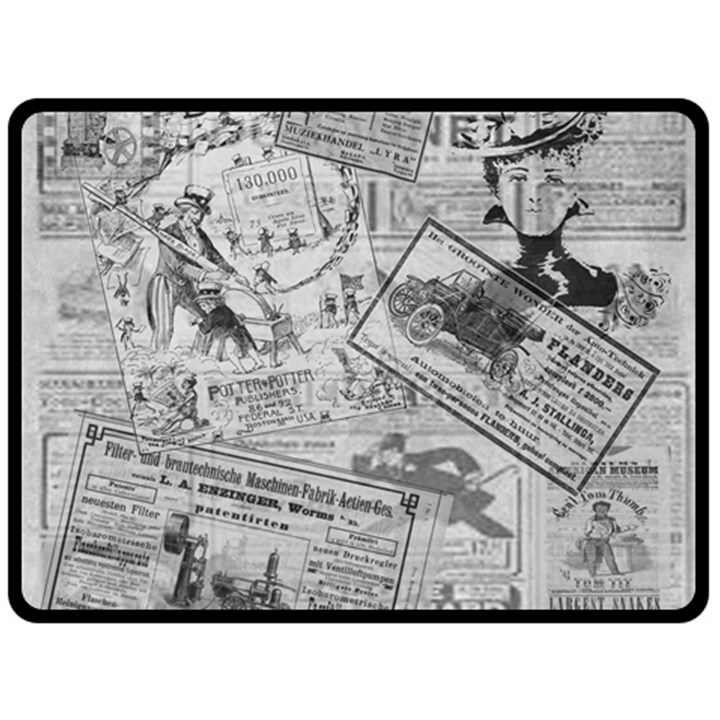 Vintage newspaper  Double Sided Fleece Blanket (Large) 