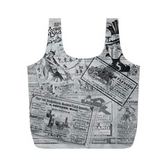 Vintage Newspaper  Full Print Recycle Bags (m)  by Valentinaart