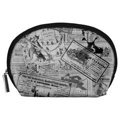 Vintage Newspaper  Accessory Pouches (large)  by Valentinaart