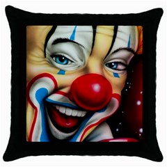 Clown Throw Pillow Case (black) by Valentinaart