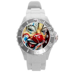 Clown Round Plastic Sport Watch (l) by Valentinaart