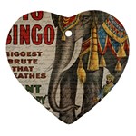 Vintage circus  Heart Ornament (Two Sides) Front