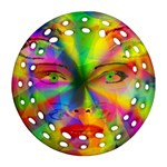 Rainbow girl Round Filigree Ornament (Two Sides) Front