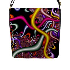 Fractal Roots Flap Messenger Bag (l)  by Simbadda