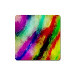 Abstract Colorful Paint Splats Square Magnet Front