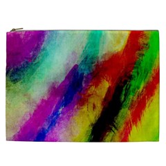 Abstract Colorful Paint Splats Cosmetic Bag (xxl)  by Simbadda