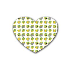 St Patrick s Day Background Symbols Rubber Coaster (heart)  by Simbadda