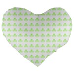 Shamrock Irish St Patrick S Day Large 19  Premium Flano Heart Shape Cushions Front
