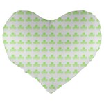 Shamrock Irish St Patrick S Day Large 19  Premium Flano Heart Shape Cushions Back
