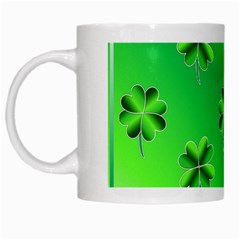 Shamrock Green Pattern Design White Mugs by Simbadda