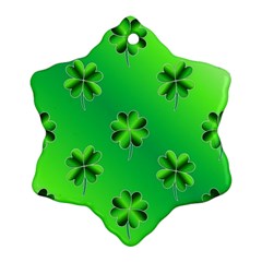 Shamrock Green Pattern Design Ornament (snowflake)