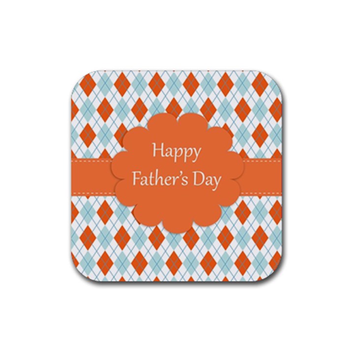 happy Father Day  Rubber Coaster (Square) 