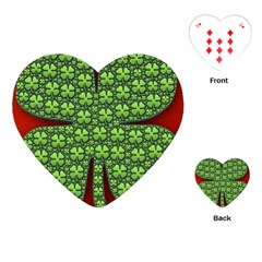 Shamrock Irish Ireland Clover Day Playing Cards (heart)  by Simbadda