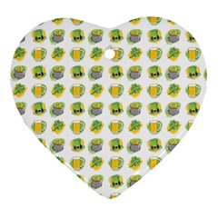 St Patrick S Day Background Symbols Ornament (heart) by Simbadda