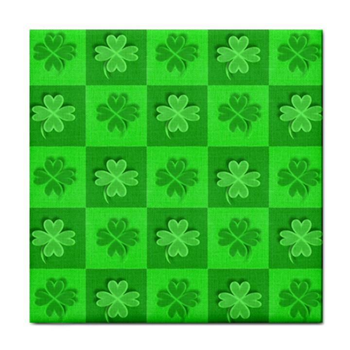 Fabric Shamrocks Clovers Tile Coasters