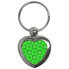 Fabric Shamrocks Clovers Key Chains (heart)  by Simbadda