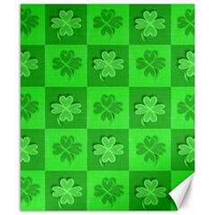 Fabric Shamrocks Clovers Canvas 8  X 10  by Simbadda