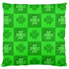 Fabric Shamrocks Clovers Large Cushion Case (one Side) by Simbadda