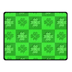 Fabric Shamrocks Clovers Double Sided Fleece Blanket (small)  by Simbadda