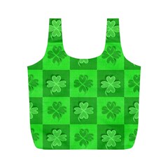 Fabric Shamrocks Clovers Full Print Recycle Bags (m)  by Simbadda