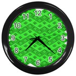 Shamrocks 3d Fabric 4 Leaf Clover Wall Clocks (Black) Front