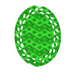 Shamrocks 3d Fabric 4 Leaf Clover Ornament (oval Filigree) by Simbadda