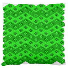 Shamrocks 3d Fabric 4 Leaf Clover Large Cushion Case (one Side) by Simbadda