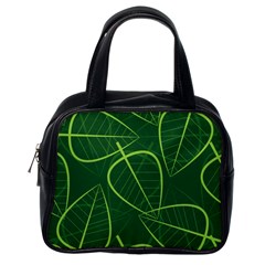 Vector Seamless Green Leaf Pattern Classic Handbags (one Side) by Simbadda