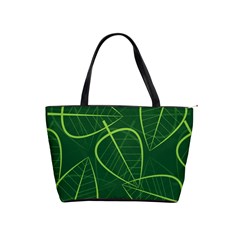 Vector Seamless Green Leaf Pattern Shoulder Handbags by Simbadda