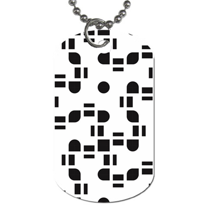 Black And White Pattern Dog Tag (One Side)