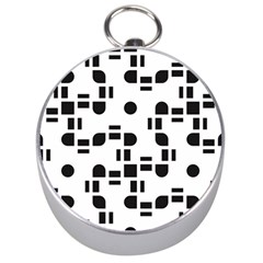 Black And White Pattern Silver Compasses by Simbadda