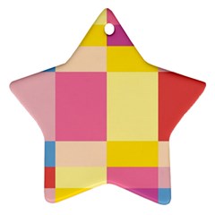 Colorful Squares Background Ornament (star) by Simbadda