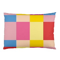 Colorful Squares Background Pillow Case by Simbadda