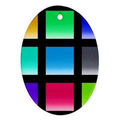 Colorful Background Squares Ornament (oval) by Simbadda