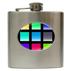 Colorful Background Squares Hip Flask (6 Oz) by Simbadda