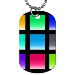 Colorful Background Squares Dog Tag (two Sides)