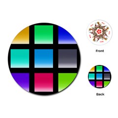 Colorful Background Squares Playing Cards (round)  by Simbadda