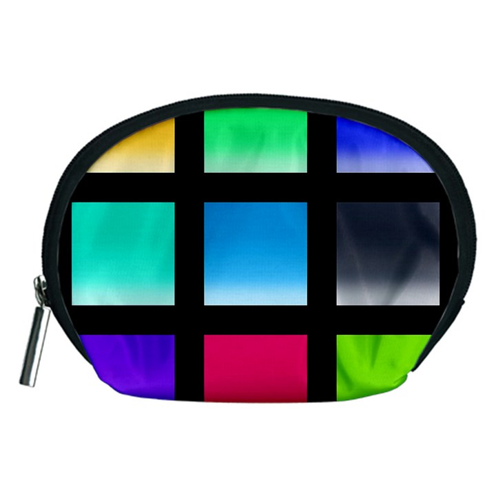 Colorful Background Squares Accessory Pouches (Medium) 