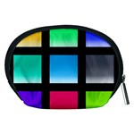 Colorful Background Squares Accessory Pouches (Medium)  Back