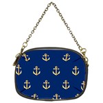 Gold Anchors On Blue Background Pattern Chain Purses (Two Sides)  Front