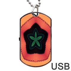 Fractal Flower Dog Tag Usb Flash (one Side)