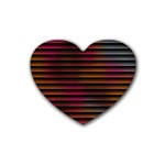 Colorful Venetian Blinds Effect Rubber Coaster (Heart)  Front