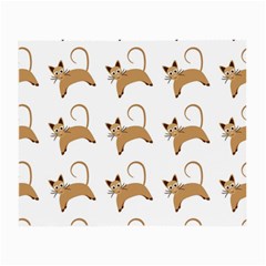 Cute Cats Seamless Wallpaper Background Pattern Small Glasses Cloth (2-side) by Simbadda