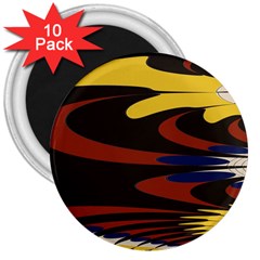 Peacock Abstract Fractal 3  Magnets (10 Pack)  by Simbadda