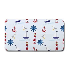 Seaside Nautical Themed Pattern Seamless Wallpaper Background Medium Bar Mats by Simbadda