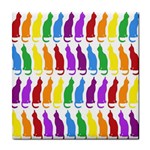 Rainbow Colorful Cats Wallpaper Pattern Tile Coasters Front