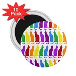 Rainbow Colorful Cats Wallpaper Pattern 2.25  Magnets (10 pack)  Front