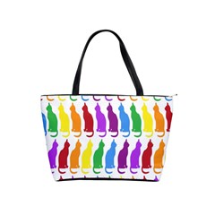 Rainbow Colorful Cats Wallpaper Pattern Shoulder Handbags by Simbadda