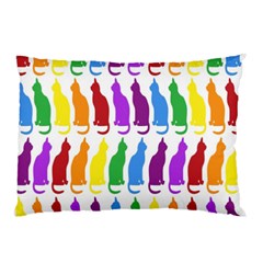 Rainbow Colorful Cats Wallpaper Pattern Pillow Case (two Sides) by Simbadda