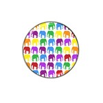 Rainbow Colors Bright Colorful Elephants Wallpaper Background Hat Clip Ball Marker (10 pack) Front